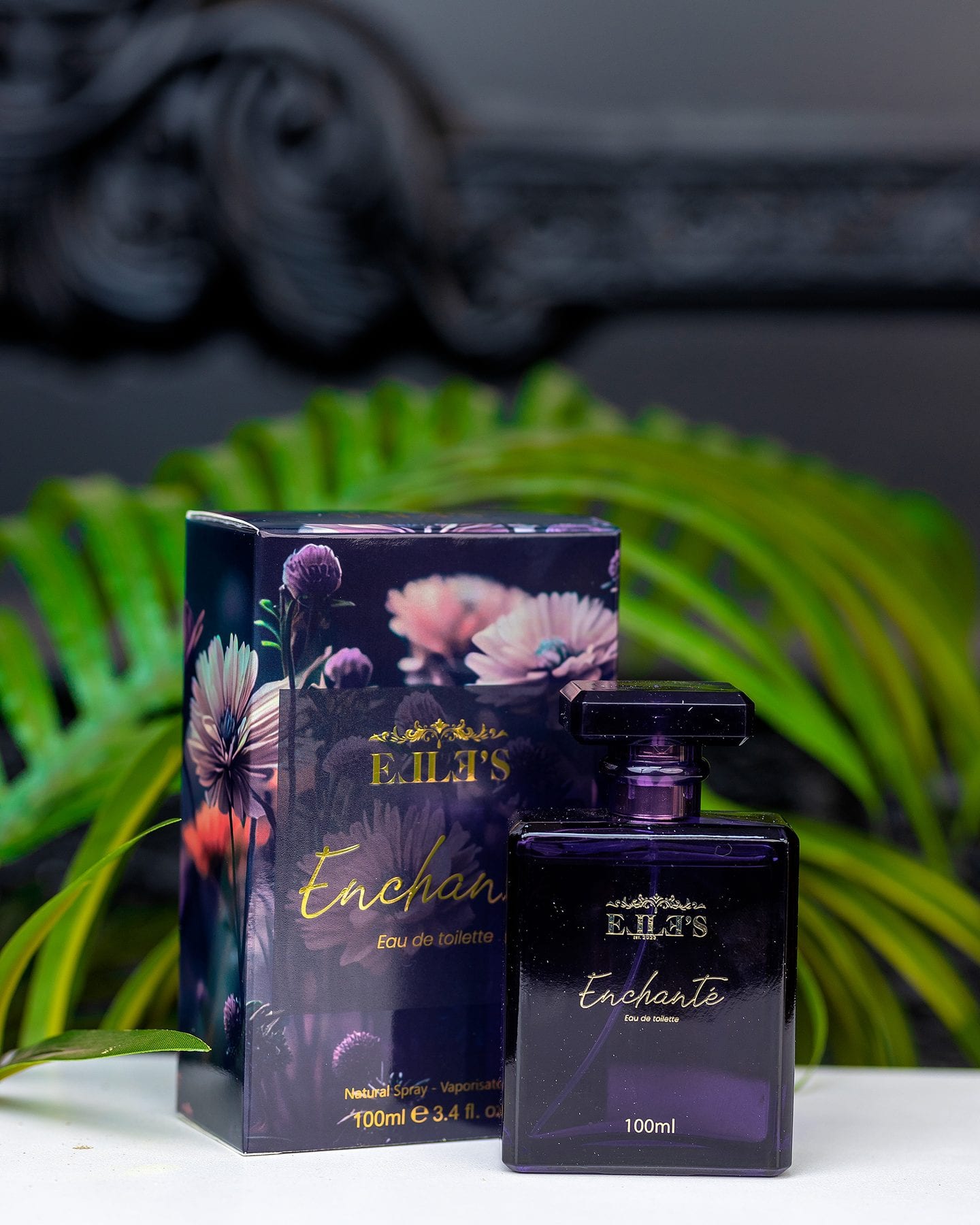 E.IL.T’S Enchanté fragrance, boxed and bottled