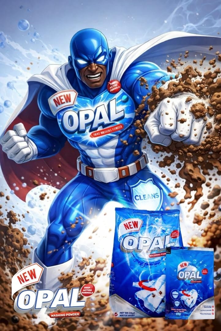 The Opal brand character on a campaign key visual with the pack range